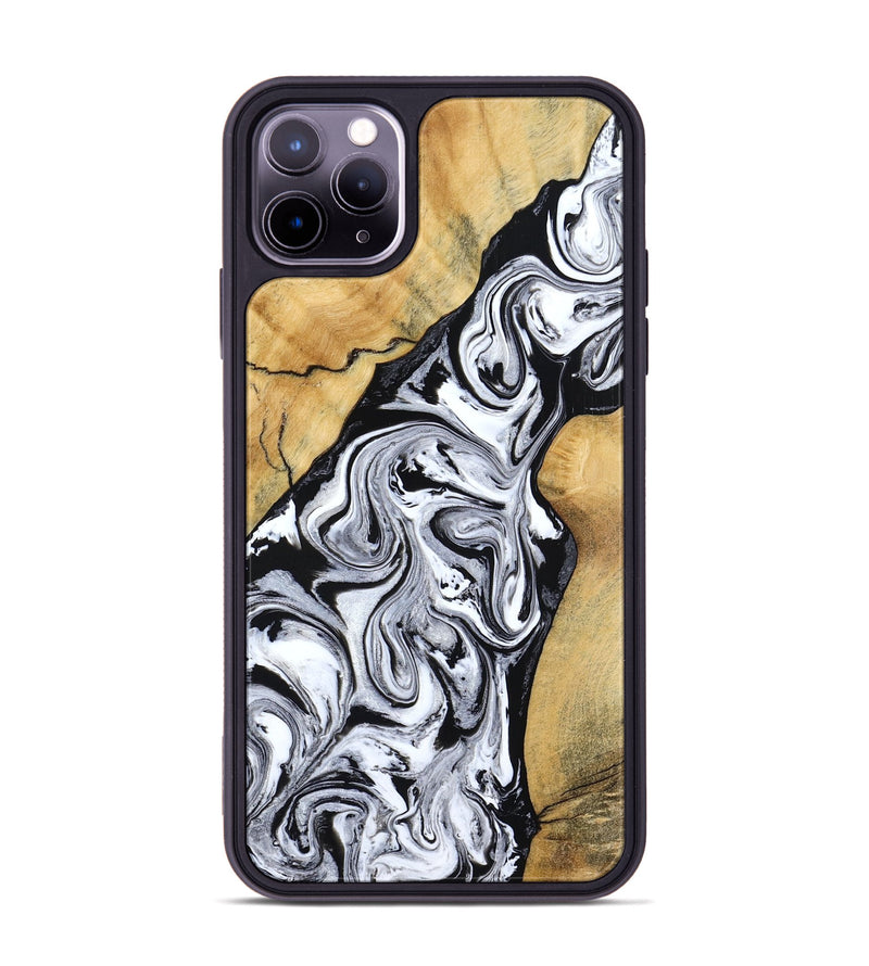 iPhone 11 Pro Max Wood Phone Case - Sydnie (Black & White, 801004)