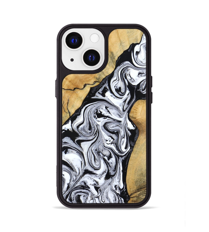 iPhone 13 Wood Phone Case - Sydnie (Black & White, 801004)