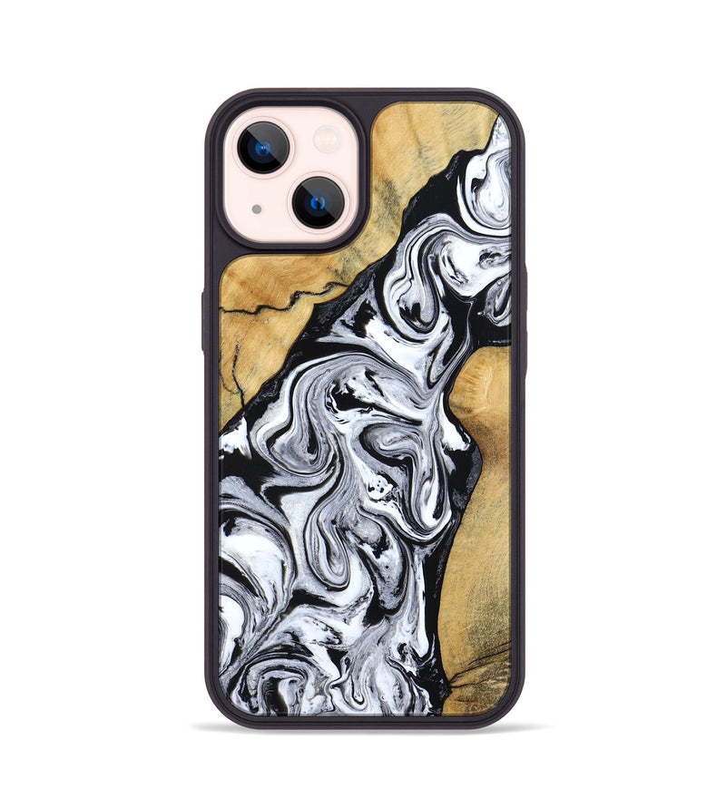 iPhone 14 Wood Phone Case - Sydnie (Black & White, 801004)