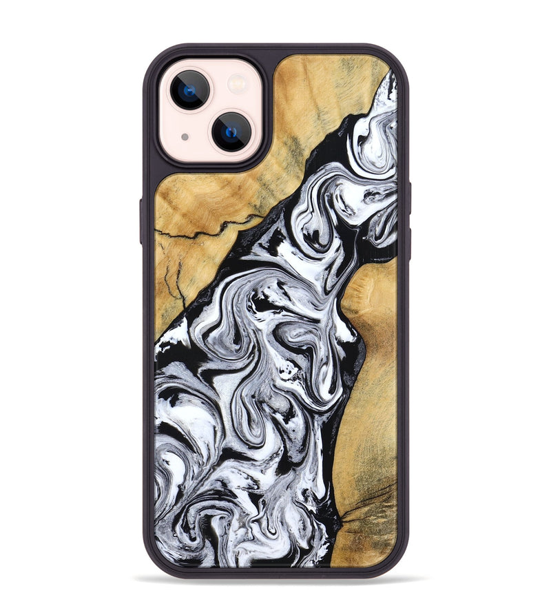 iPhone 14 Plus Wood Phone Case - Sydnie (Black & White, 801004)