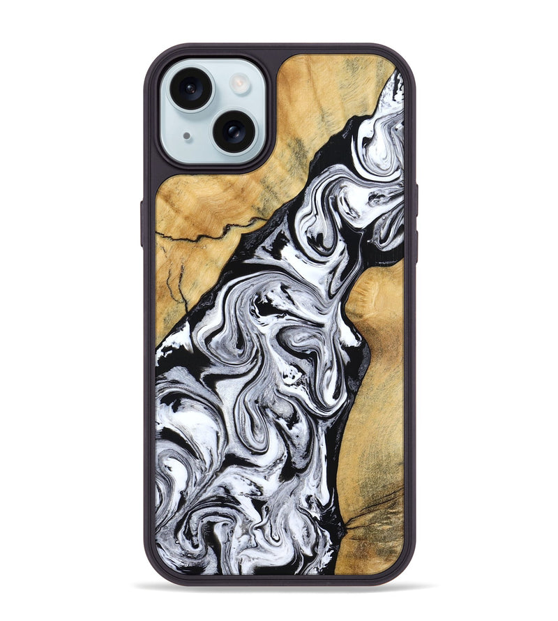 iPhone 15 Plus Wood Phone Case - Sydnie (Black & White, 801004)