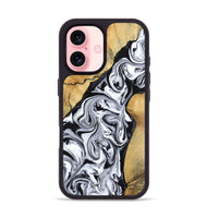 iPhone 16 Wood Phone Case - Sydnie (Black & White, 801004)