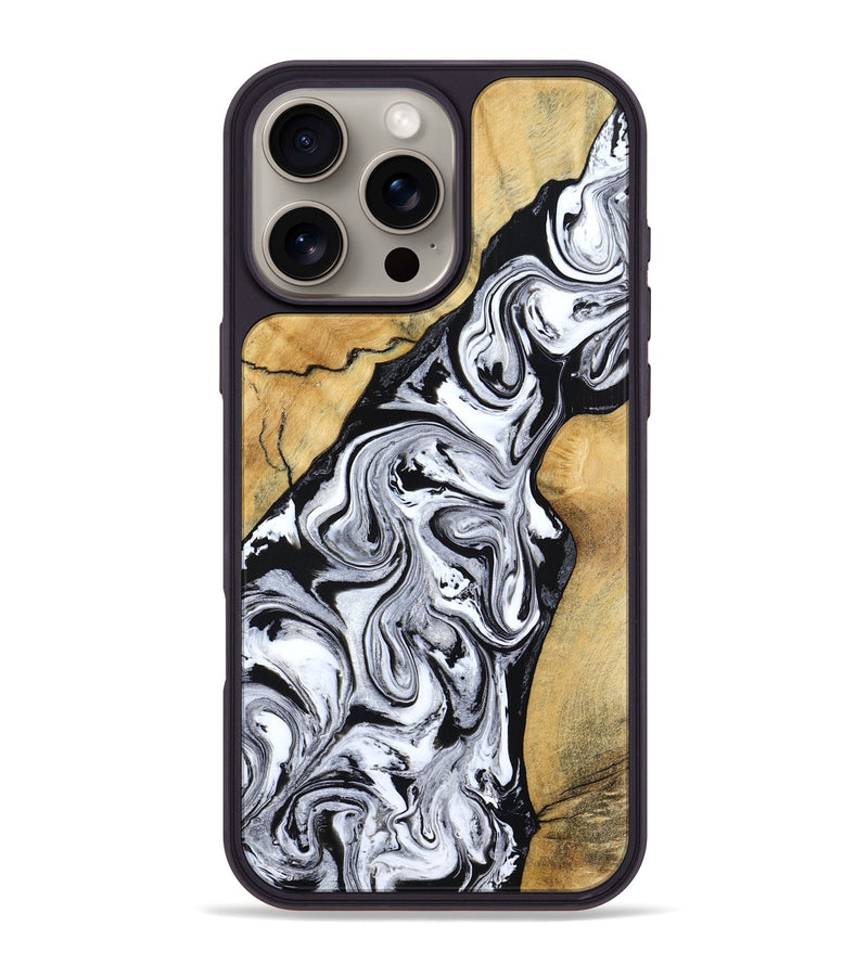 iPhone 16 Pro Max Wood Phone Case - Sydnie (Black & White, 801004)