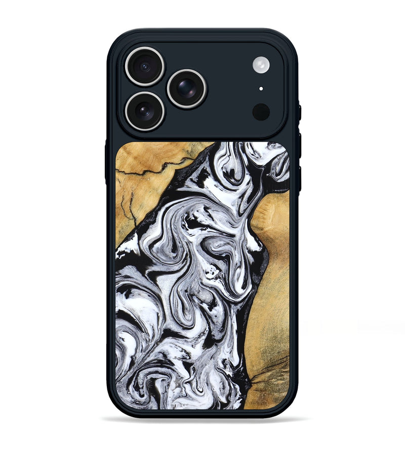 iPhone 17 Pro Max Wood Phone Case - Sydnie (Black & White, 801004)