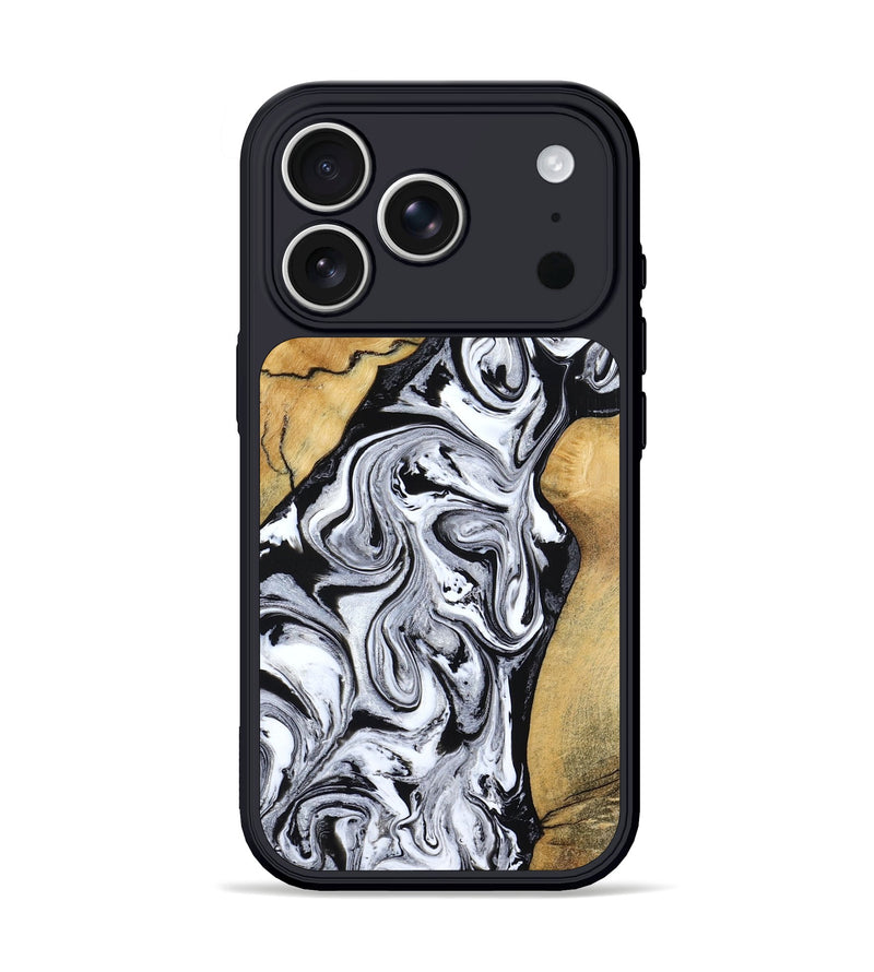 iPhone 17 Pro Wood Phone Case - Sydnie (Black & White, 801004)