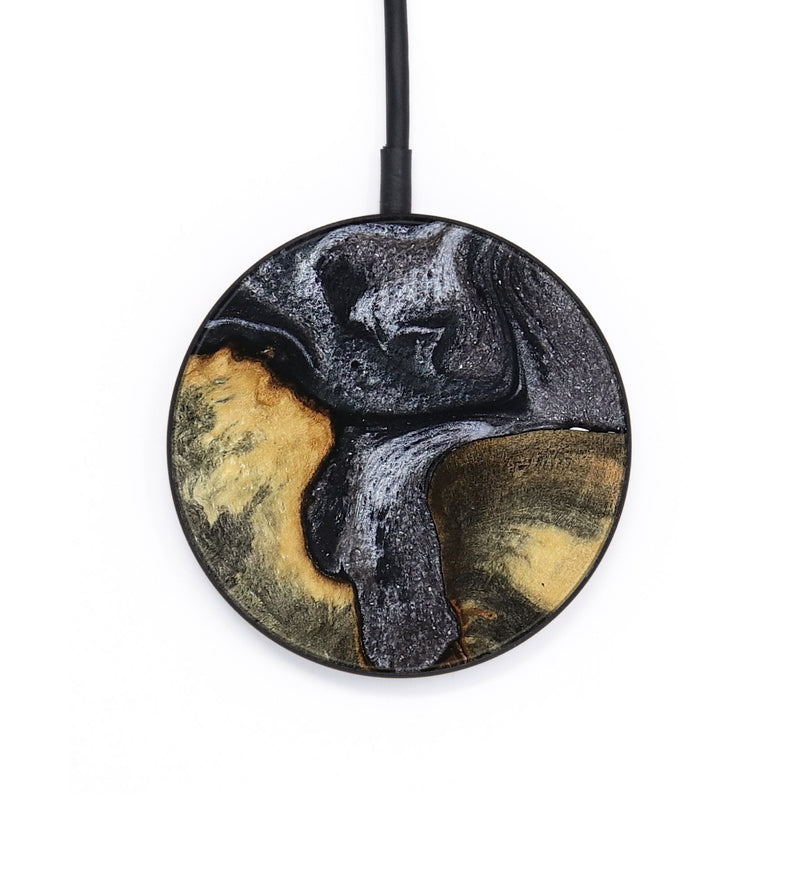 Circle Wood Wireless Charger - Laquita (Black & White, 801005)