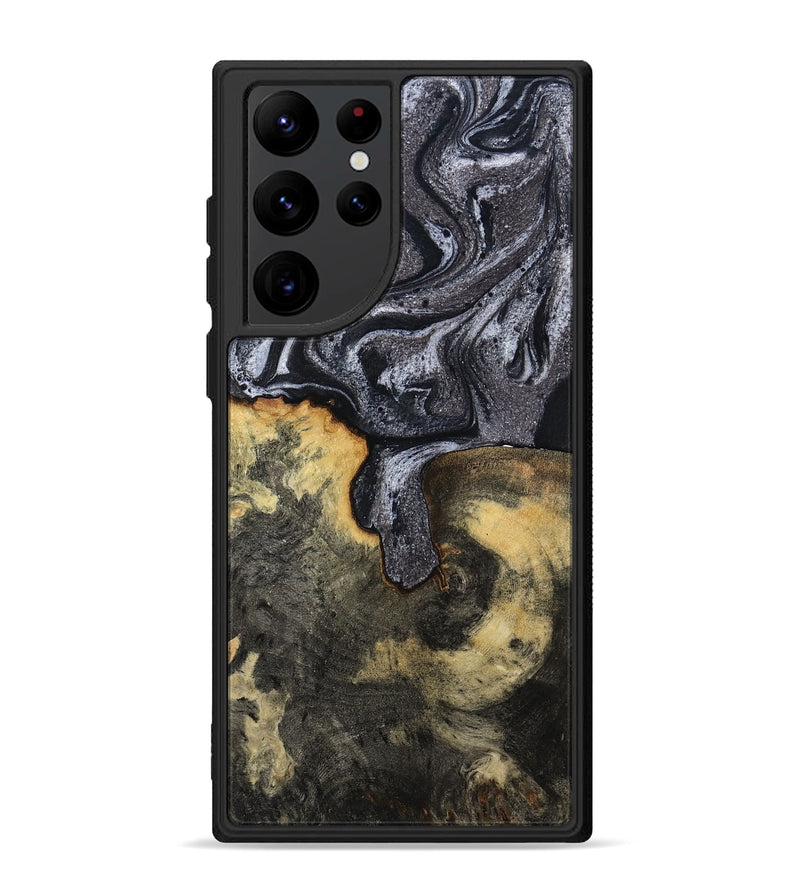 Galaxy S22 Ultra Wood Phone Case - Laquita (Black & White, 801005)