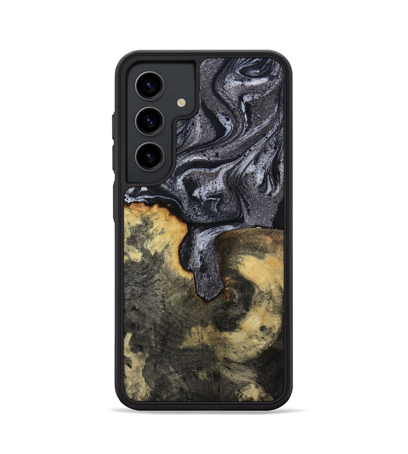 Galaxy S24 Wood Phone Case - Laquita (Black & White, 801005)