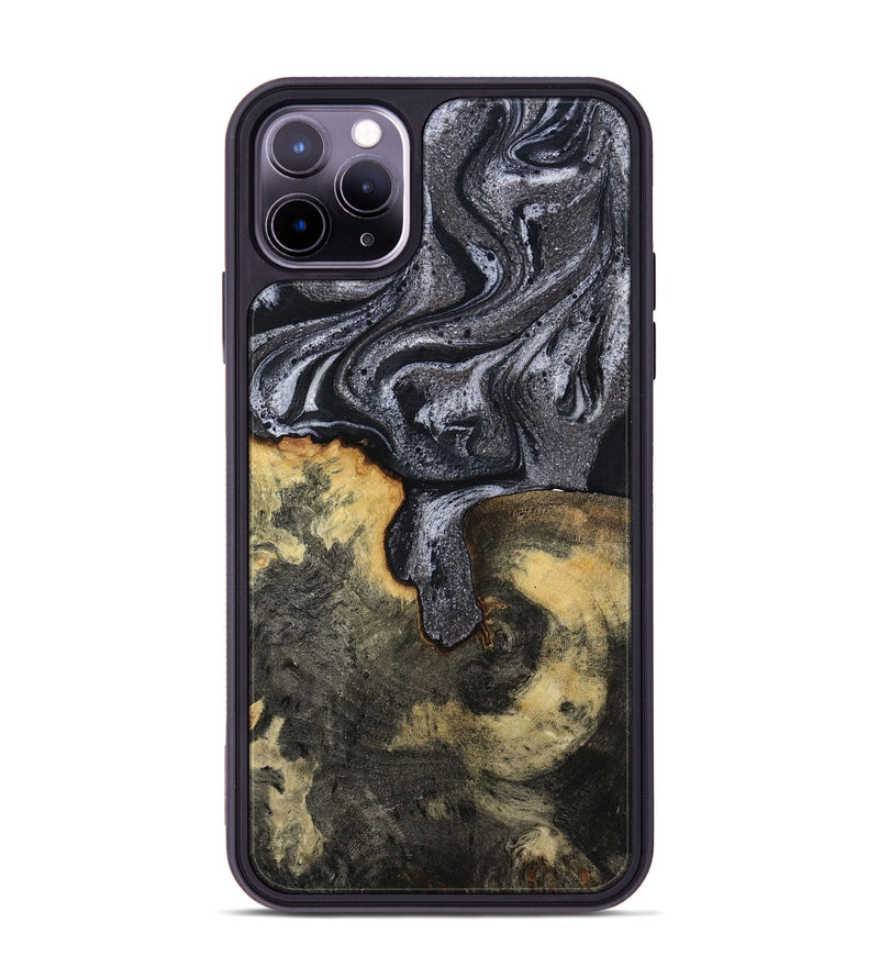 iPhone 11 Pro Max Wood Phone Case - Laquita (Black & White, 801005)