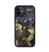 iPhone 12 Wood Phone Case - Laquita (Black & White, 801005)