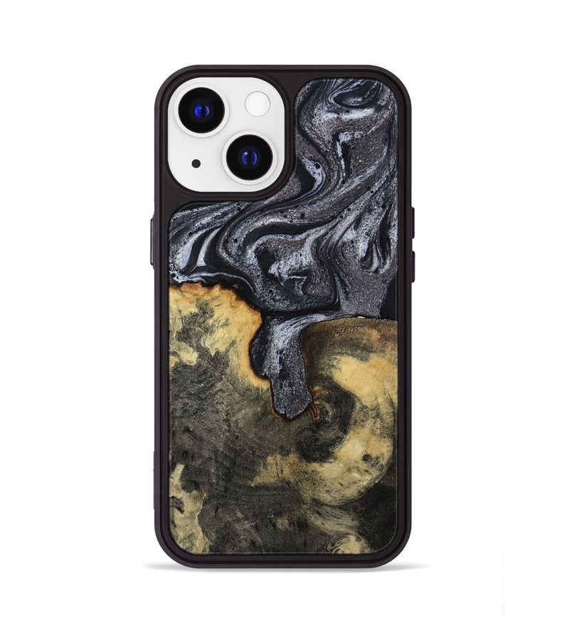 iPhone 13 Wood Phone Case - Laquita (Black & White, 801005)