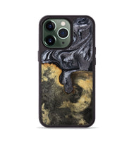 iPhone 13 Pro Wood Phone Case - Laquita (Black & White, 801005)