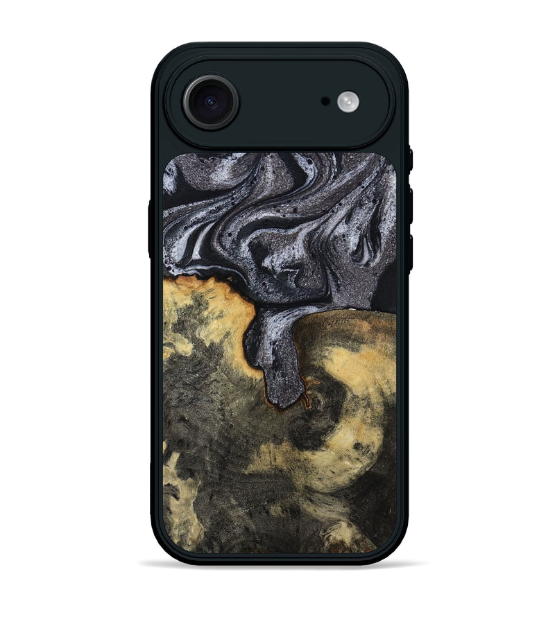 iPhone 17 Air Wood Phone Case - Laquita (Black & White, 801005)