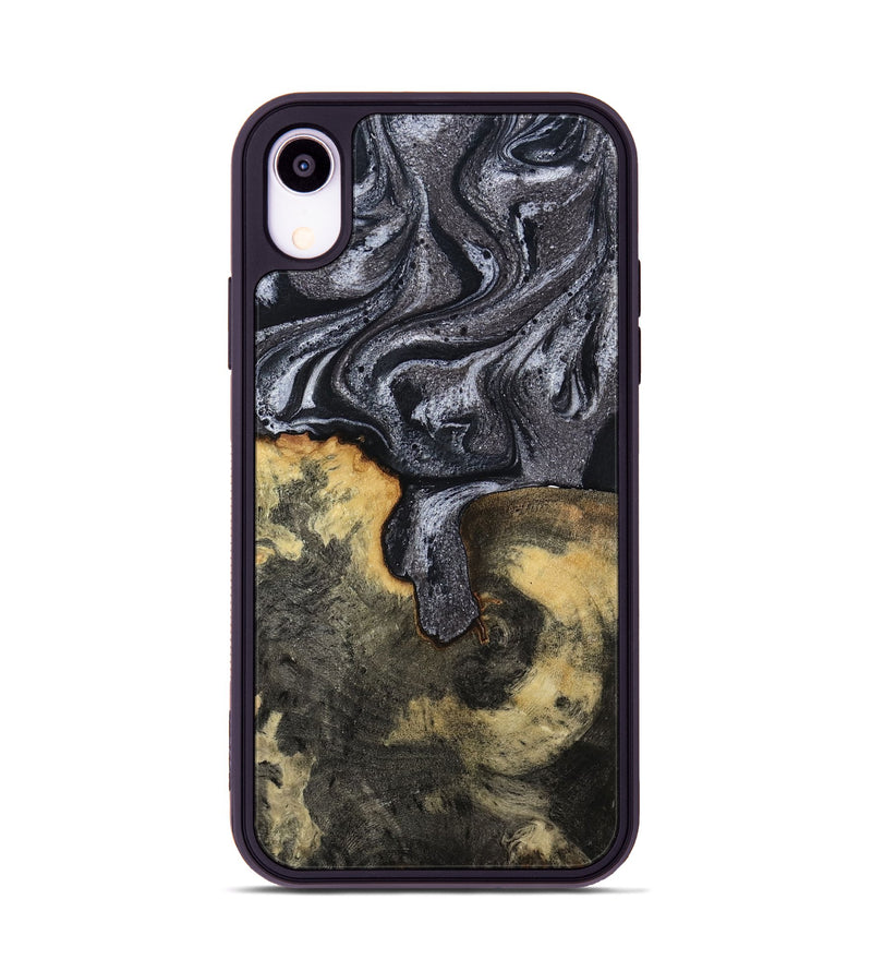 iPhone Xr Wood Phone Case - Laquita (Black & White, 801005)