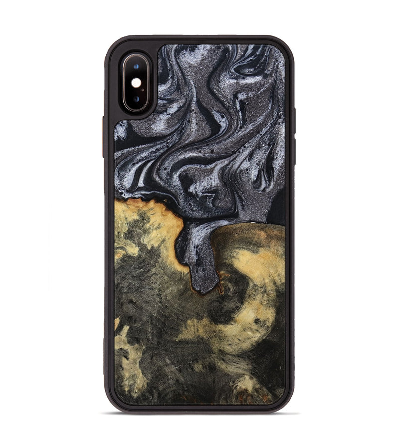 iPhone Xs Max Wood Phone Case - Laquita (Black & White, 801005)