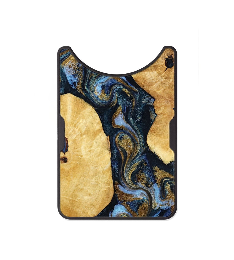 Alloy Wood Wallet - Harlan (Teal & Gold, 801014)