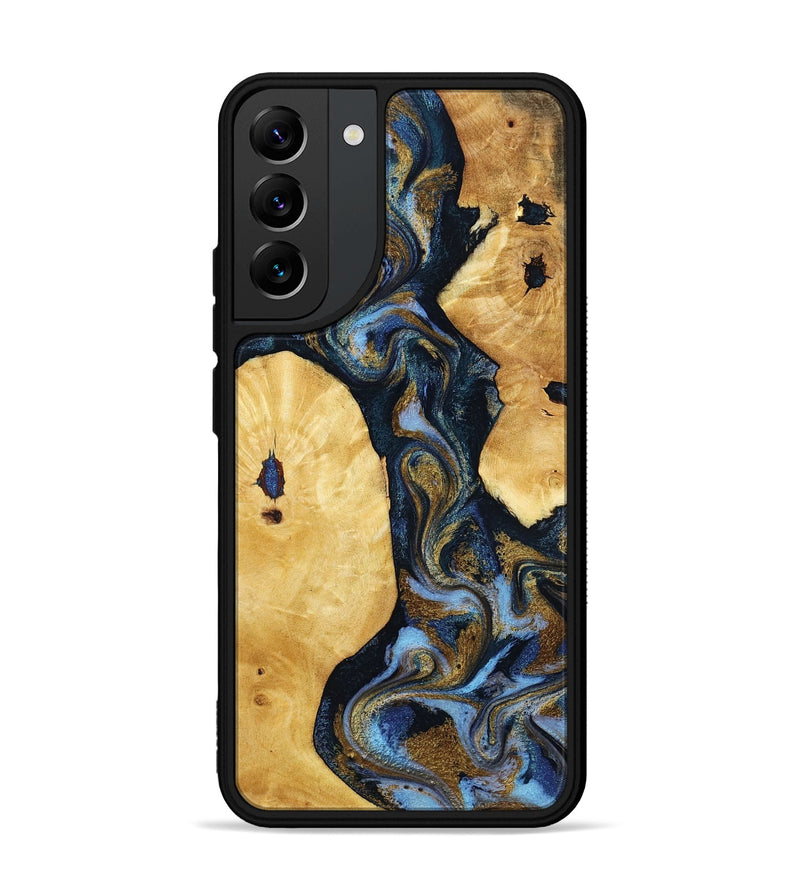 Galaxy S22 Plus Wood Phone Case - Harlan (Teal & Gold, 801014)