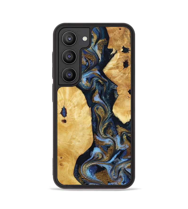 Galaxy S23 Wood Phone Case - Harlan (Teal & Gold, 801014)