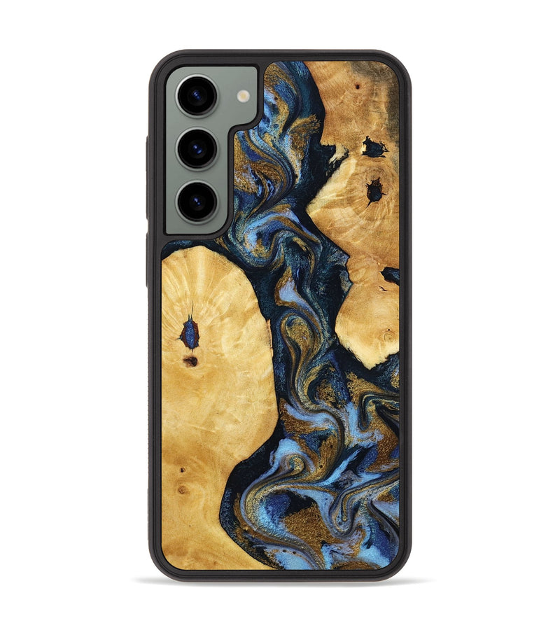 Galaxy S23 Plus Wood Phone Case - Harlan (Teal & Gold, 801014)