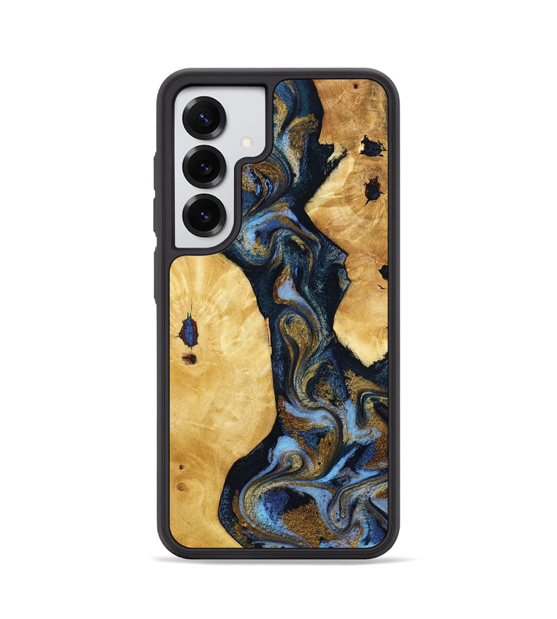 Galaxy S25 Wood Phone Case - Harlan (Teal & Gold, 801014)
