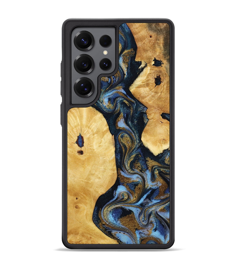 Galaxy S25 Ultra Wood Phone Case - Harlan (Teal & Gold, 801014)