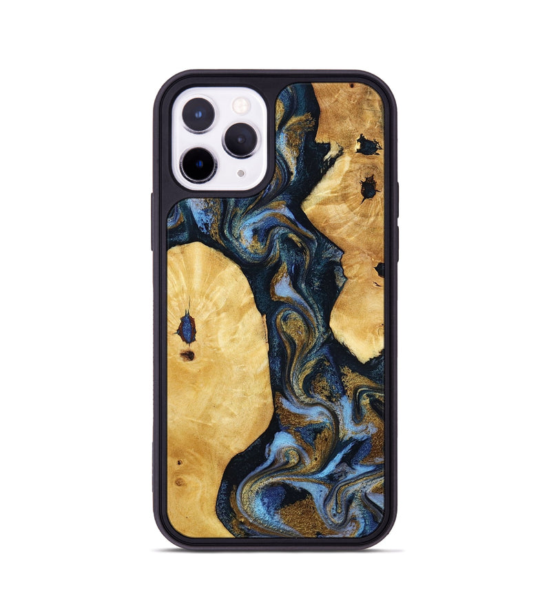iPhone 11 Pro Wood Phone Case - Harlan (Teal & Gold, 801014)