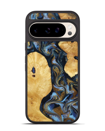 Pixel 10 Wood Phone Case - Harlan (Teal & Gold, 801014)