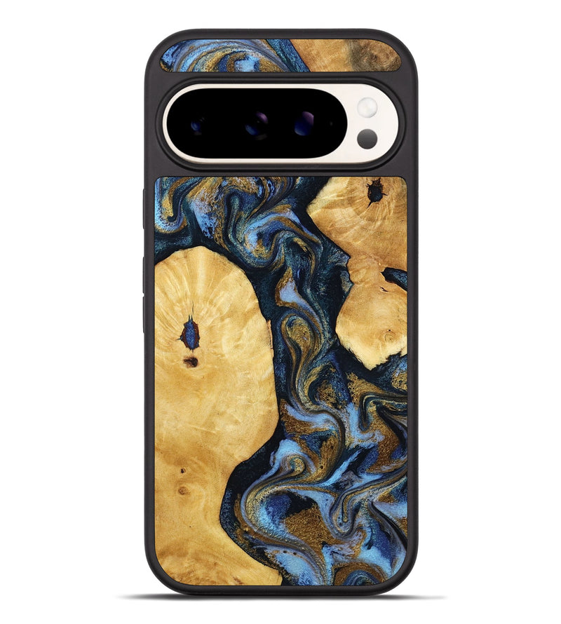 Pixel 9 Pro XL Wood Phone Case - Harlan (Teal & Gold, 801014)