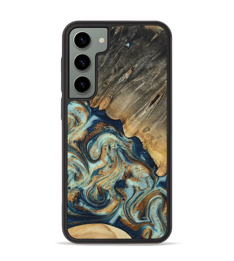 Galaxy S23 Plus Wood Phone Case - Abril (Teal & Gold, 801016)