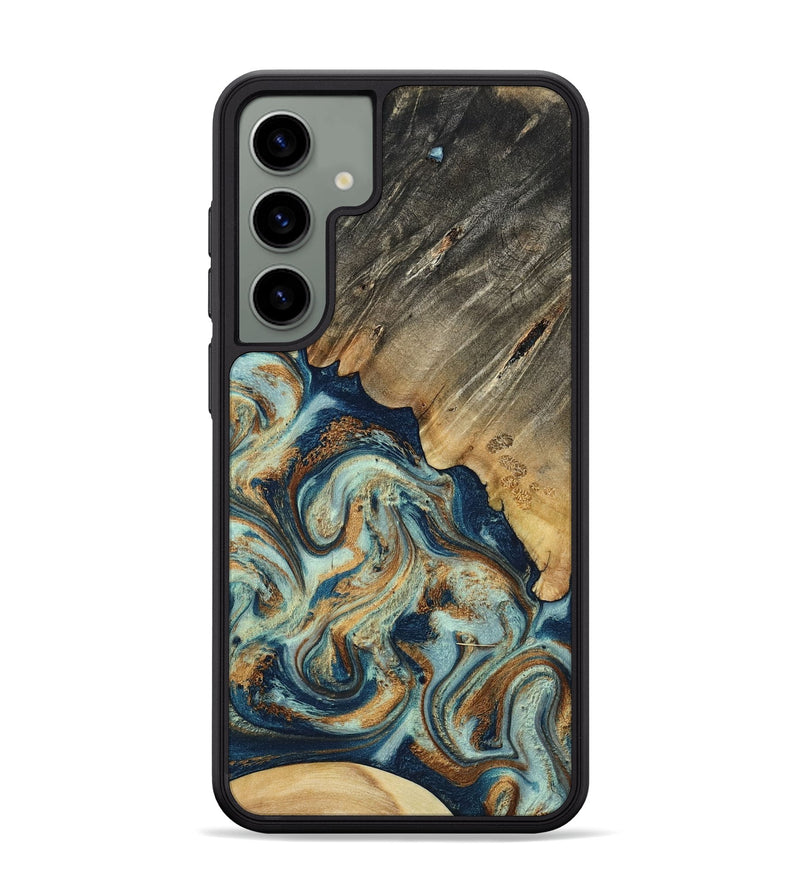 Galaxy S24 Plus Wood Phone Case - Abril (Teal & Gold, 801016)