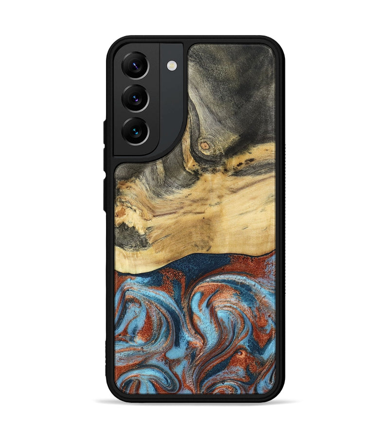 Galaxy S22 Plus Wood Phone Case - Yareli (Teal & Gold, 801017)