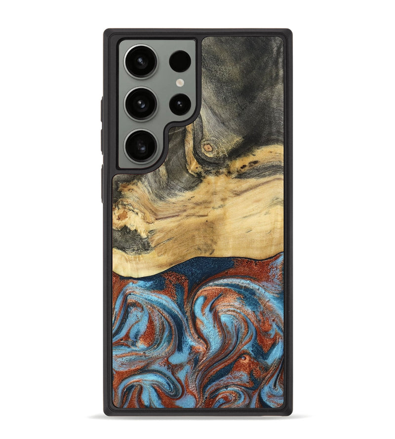 Galaxy S23 Ultra Wood Phone Case - Yareli (Teal & Gold, 801017)