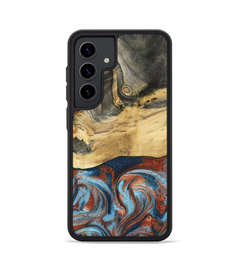 Galaxy S24 Wood Phone Case - Yareli (Teal & Gold, 801017)