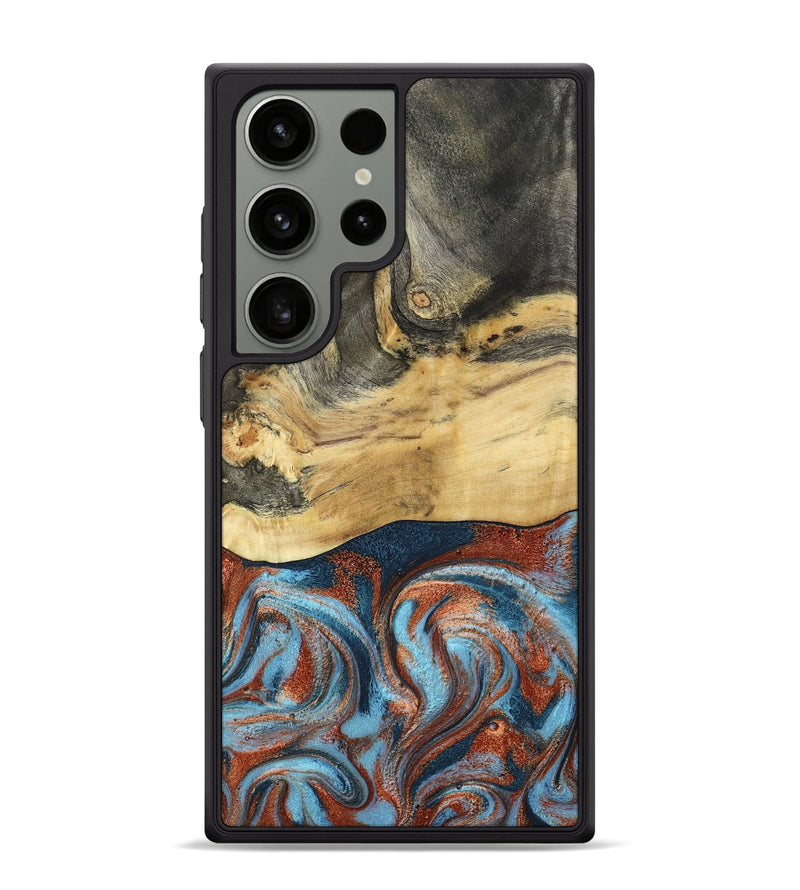 Galaxy S24 Ultra Wood Phone Case - Yareli (Teal & Gold, 801017)