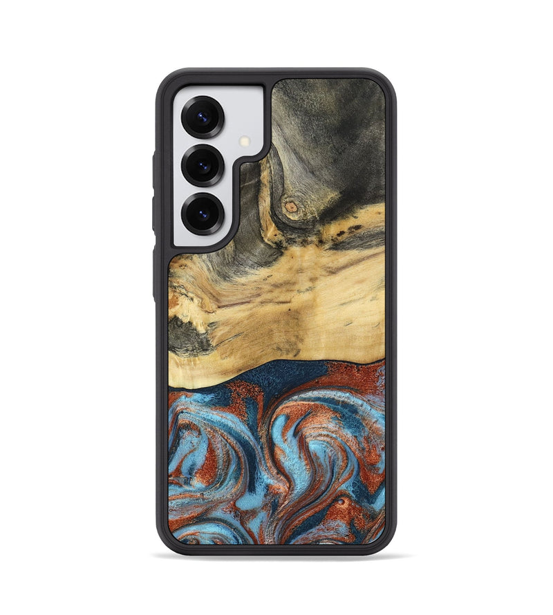 Galaxy S25 Wood Phone Case - Yareli (Teal & Gold, 801017)