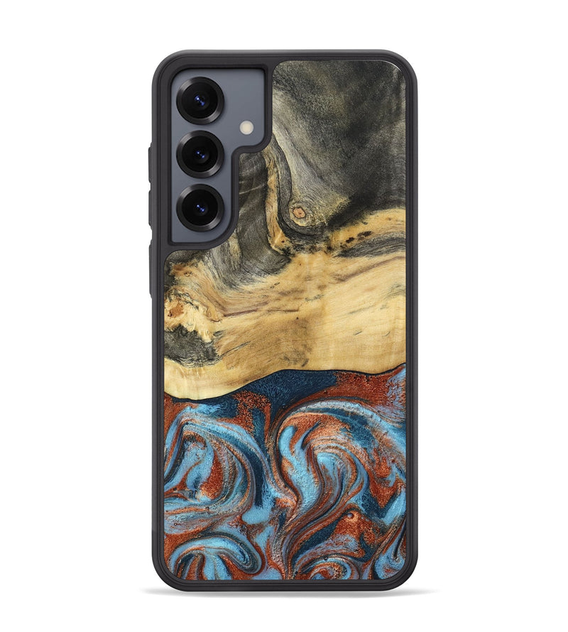 Galaxy S25 Plus Wood Phone Case - Yareli (Teal & Gold, 801017)