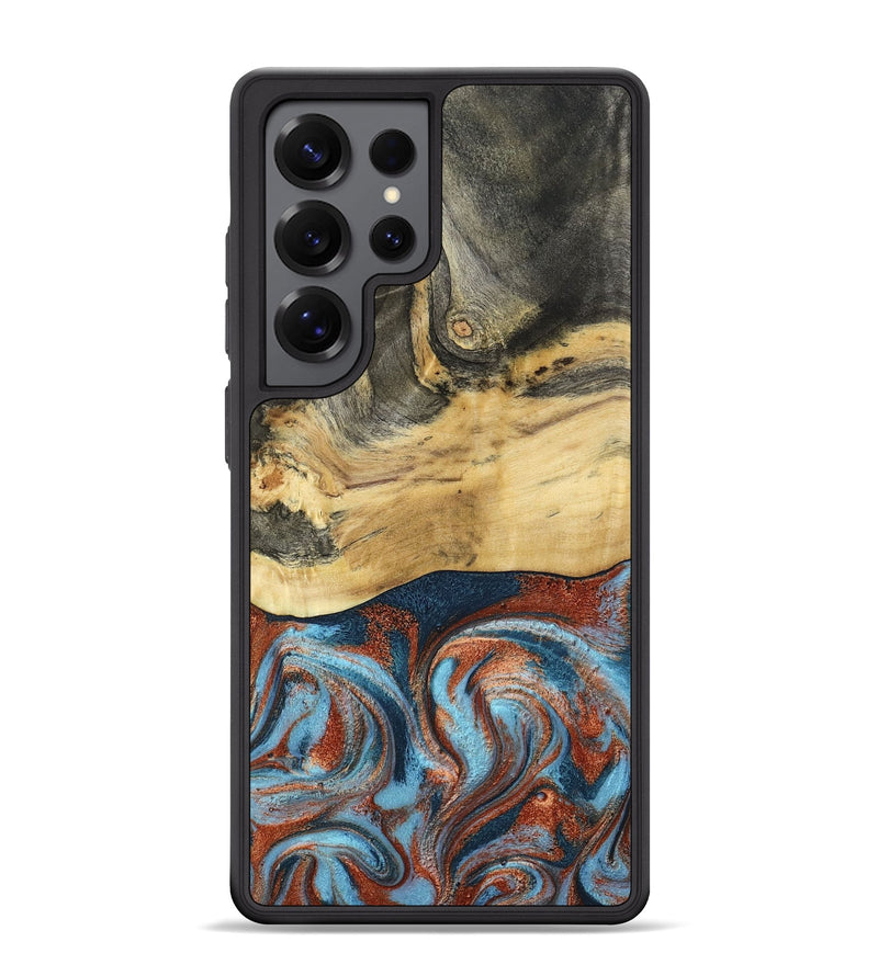 Galaxy S25 Ultra Wood Phone Case - Yareli (Teal & Gold, 801017)