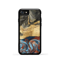 iPhone SE Wood Phone Case - Yareli (Teal & Gold, 801017)