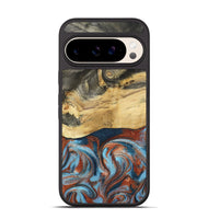 Pixel 10 Wood Phone Case - Yareli (Teal & Gold, 801017)