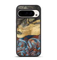 Pixel 9 Wood Phone Case - Yareli (Teal & Gold, 801017)