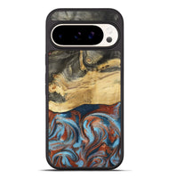 Pixel 9 Pro XL Wood Phone Case - Yareli (Teal & Gold, 801017)