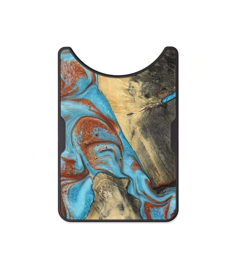 Alloy Wood Wallet - Dahlia (Teal & Gold, 801019)