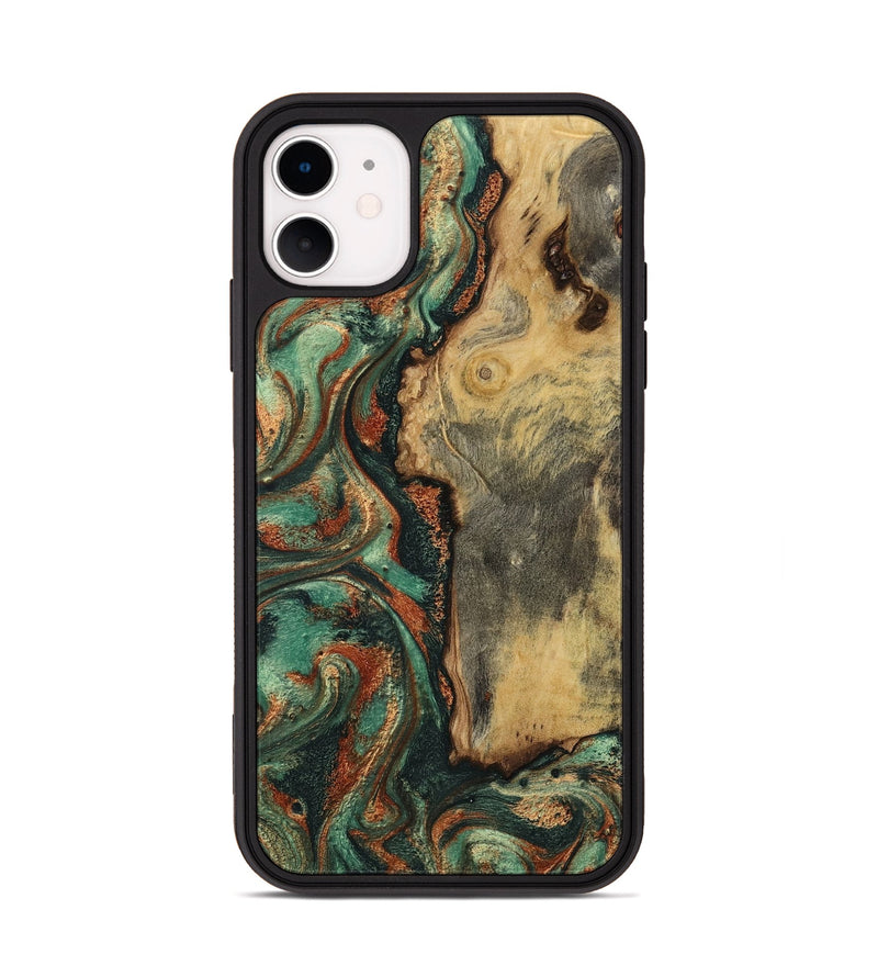 iPhone 11 Wood Phone Case - Baylee (Green, 801021)
