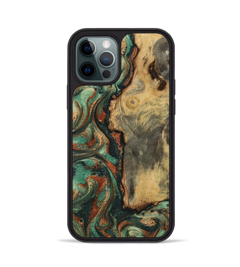 iPhone 12 Pro Wood Phone Case - Baylee (Green, 801021)