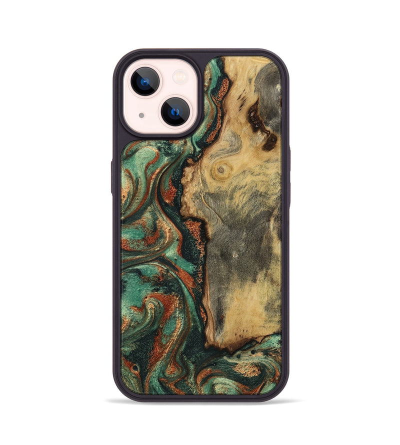 iPhone 14 Wood Phone Case - Baylee (Green, 801021)