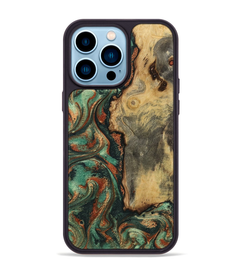 iPhone 14 Pro Max Wood Phone Case - Baylee (Green, 801021)