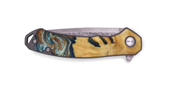 EDC Wood Pocket Knife - Gertie (Teal & Gold, 801022)