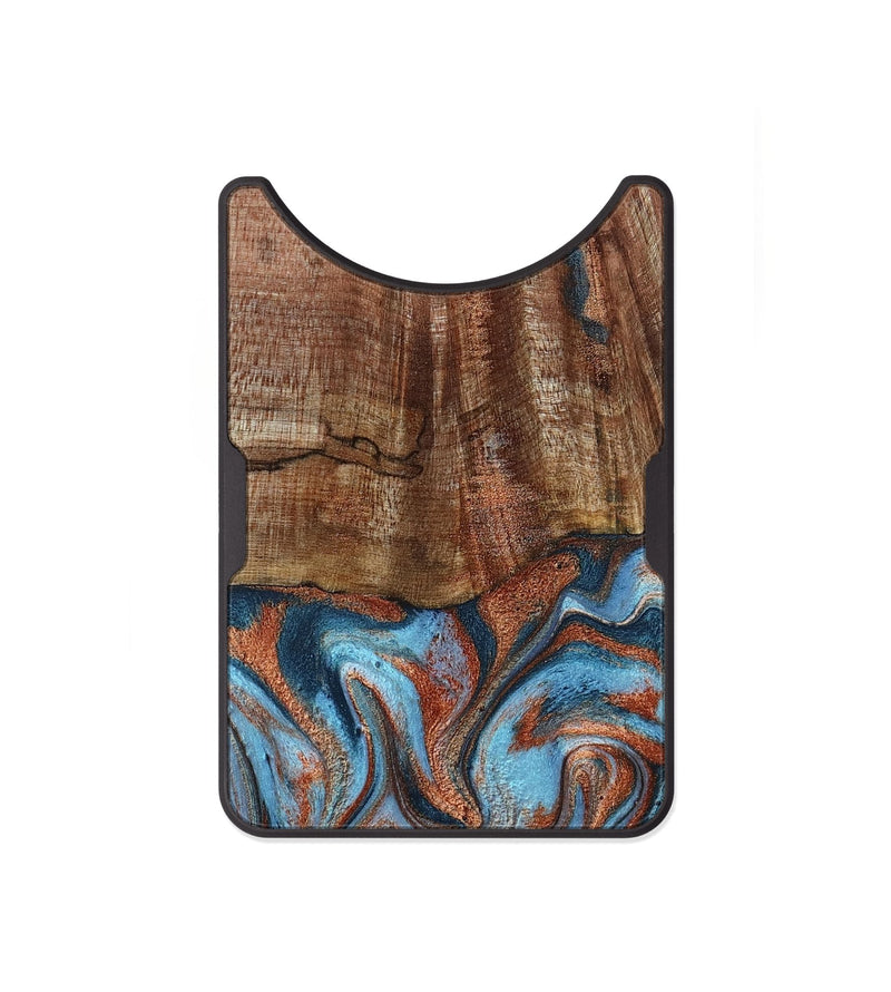 Alloy Wood Wallet - Jordon (Teal & Gold, 801023)