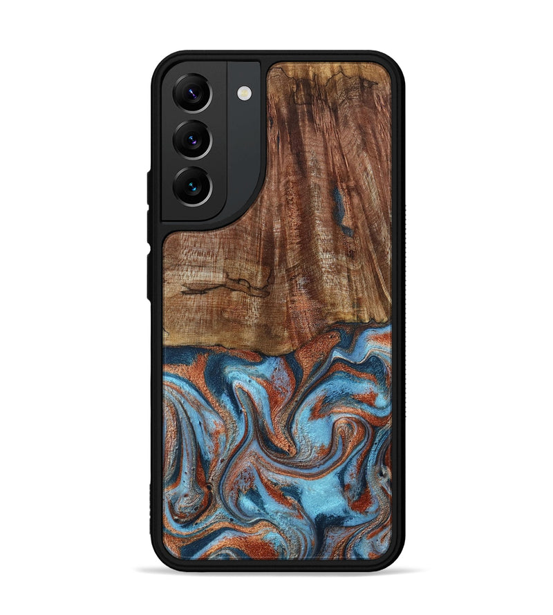 Galaxy S22 Plus Wood Phone Case - Jordon (Teal & Gold, 801023)