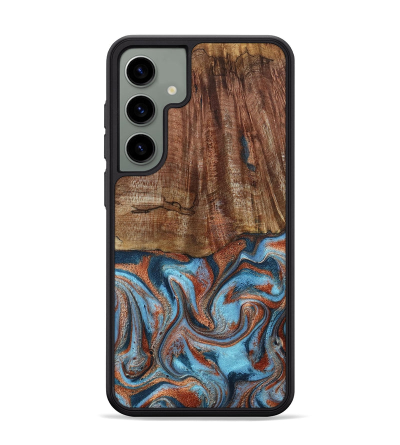 Galaxy S24 Plus Wood Phone Case - Jordon (Teal & Gold, 801023)